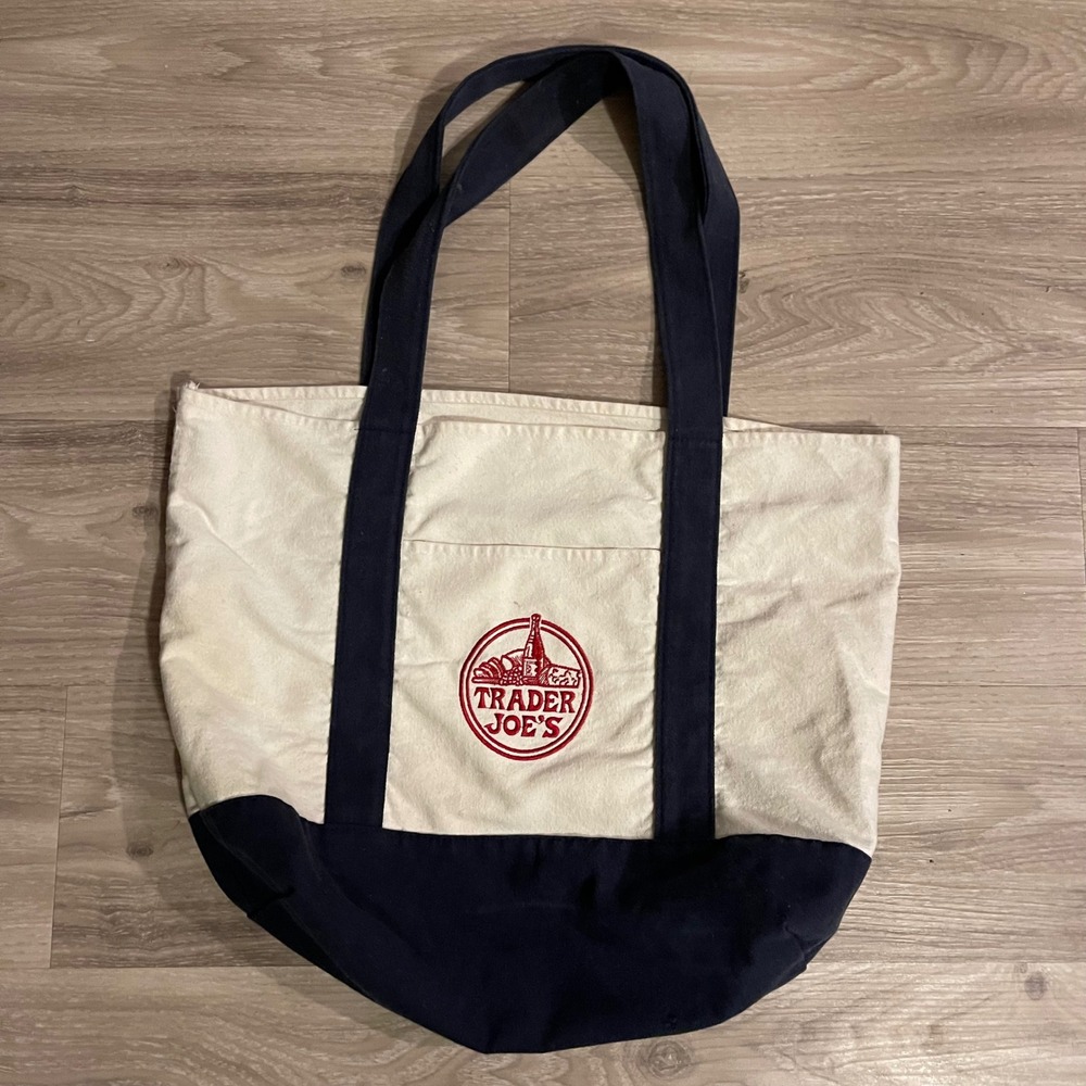 Trader Joe's Canvas Boat Tote Bag Grocery Artsy Colorado Boho Indie Purse